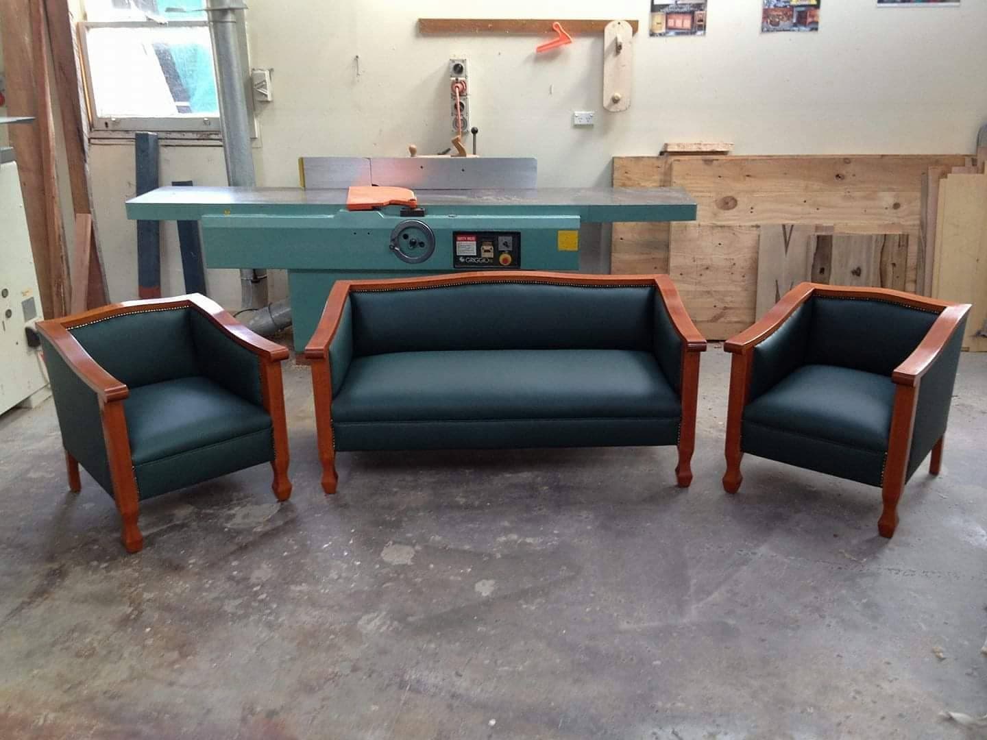 Custom timber armchairs and sofa handcrafted in Tasmania