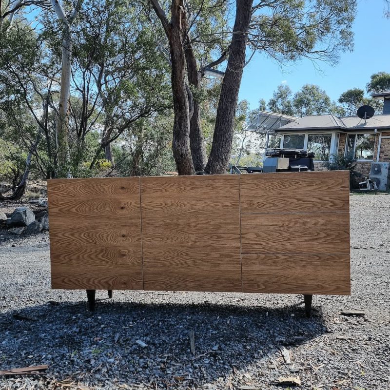 American oak sideboard with natural timber grain