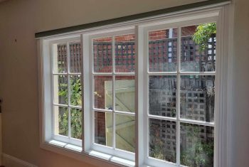 Painted Tas Oak timber window interior view